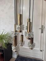 Cascade pendant hanglamp vintage messing, Ophalen, Gebruikt, Glas, Minder dan 50 cm
