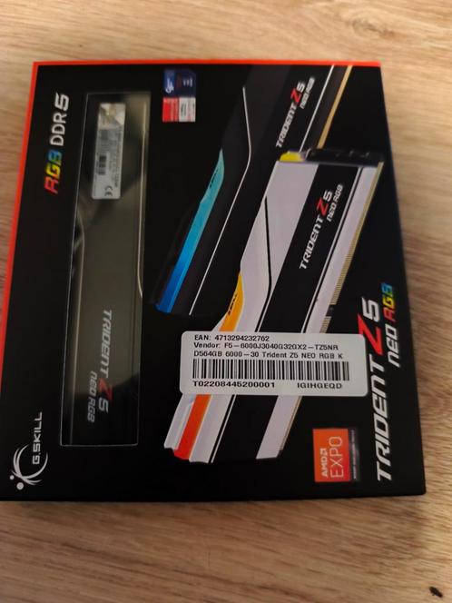 GSkill trident neo 6000MHZ 2x 32GB (64GB), Computers en Software, RAM geheugen, Zo goed als nieuw, Desktop, 64 GB, DDR5, Ophalen of Verzenden