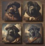 Newfoundlander Rembrandt stijl onderzetters met houder, Ophalen of Verzenden, Nieuw, Glas of Kopje