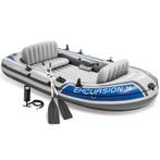 Intex Excursion4 Boot + elektrische buitenboordmotor en accu, Ophalen, Overige typen, Zo goed als nieuw, Met peddels