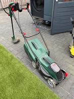 Bosch Grasmaaier + Kantjesmaaier met Accu en Lader, Tuin en Terras, Grasmaaiers, Ophalen, Cirkelmaaier, Accu-grasmaaier, Zo goed als nieuw