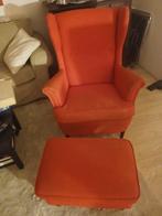IKEA Strandmon fauteuil met voetenbank - Oranje, Ophalen, Gebruikt, Klassiek, 75 tot 100 cm