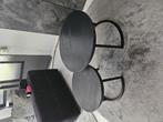 Salontafel 2 delig zwart, Huis en Inrichting, Ophalen, Gebruikt, 50 tot 100 cm, Rond