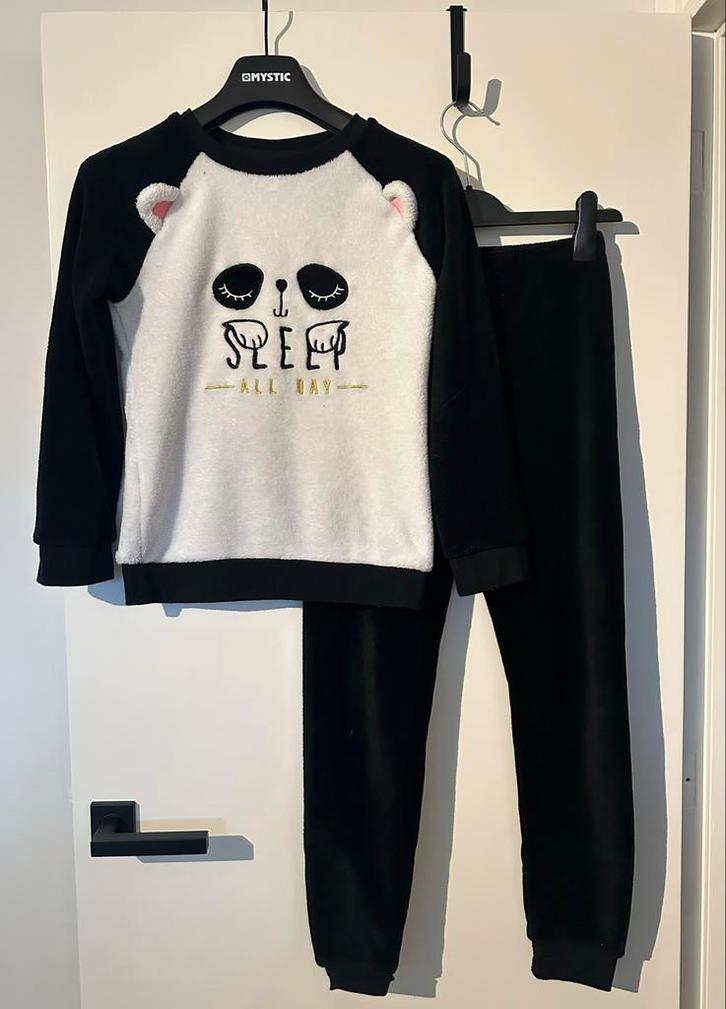 Zeeman - Pyjama Meisje zwart/wit | maat 146/152, Kinderen en Baby's, Kinderkleding | Maat 140, Gebruikt, Meisje, Nacht- of Onderkleding
