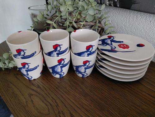 Set van 6 D.E. Hollandsche Waaren, Huis en Inrichting, Keuken | Servies, Nieuw, Kop(pen) en/of Schotel(s), Overige stijlen, Aardewerk
