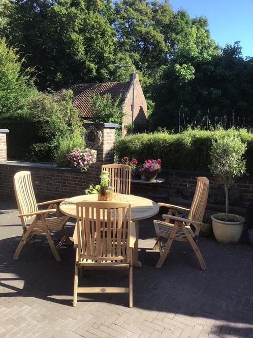 Teakhouten tuinset tafel Barlow Tyrie+stoelen Teak&Garden🍀, Tuin en Terras, Tuinsets en Loungesets, Gebruikt, Tuinset, Teakhout