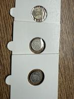 3x 1/20 gulden 1855 Nederlands Indië, Ophalen, Koning Willem III, Setje, Zilver