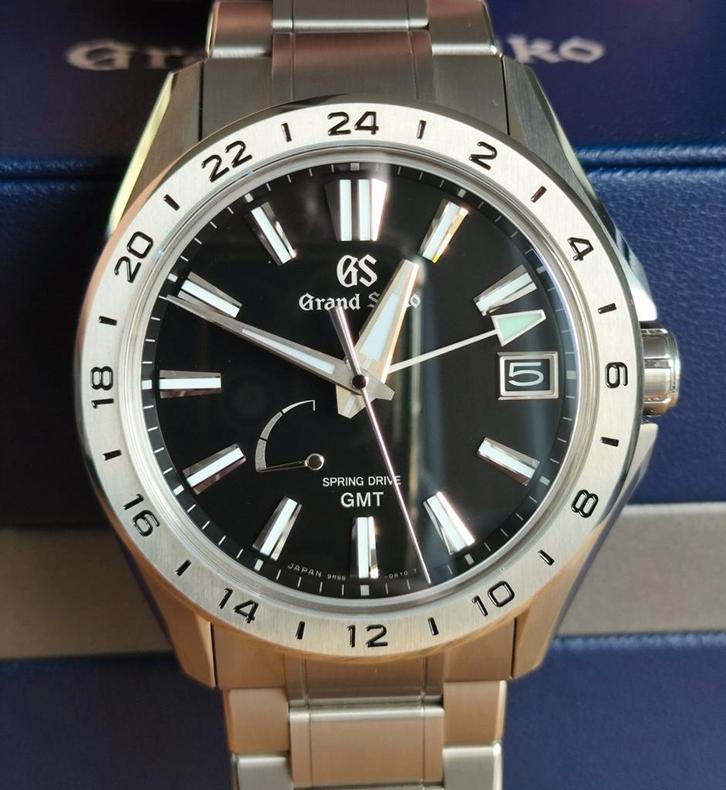 T.K. z.g.a.n. Grand Seiko Evolution 9 GMT Titanium, 03-2025, Sieraden, Tassen en Uiterlijk, Horloges | Heren, Zo goed als nieuw