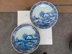 Twee grote wandborden Delfts blauw r. 40 cm., Antiek en Kunst, Ophalen of Verzenden