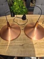 Set van 2 Koperen Hanglampen, Huis en Inrichting, Lampen | Hanglampen, Ophalen of Verzenden, Zo goed als nieuw, Metaal, Minder dan 50 cm