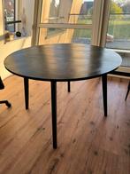 Zwarte 4 persoons eettafel - gebruikt, Huis en Inrichting, Tafels | Eettafels, Ophalen, Gebruikt, Rond, Vier personen