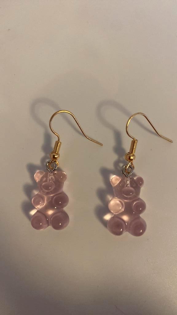 Gummy beer oorbellen ik heb alle, Sieraden, Tassen en Uiterlijk, Oorbellen, Nieuw, Hangers, Goud, Roze, Met strass, Ophalen of Verzenden