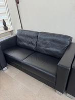 Leren bankstel zwart, Ophalen of Verzenden, Zo goed als nieuw, 75 tot 100 cm