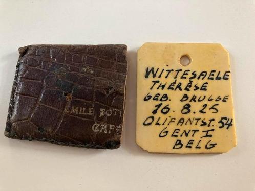 Oud Kofferlabel Olifantstraat Gent Belgie Emile Cafe, Antiek en Kunst, Curiosa en Brocante, Verzenden