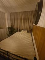 metalen bedframe 140x200 met schotelbodem inclusief matras, Huis en Inrichting, Slaapkamer | Bedden, Ophalen, Zwart, Tweepersoons