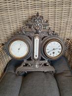 Antiek Barometer, Thermometer en Klok brons, Ophalen of Verzenden