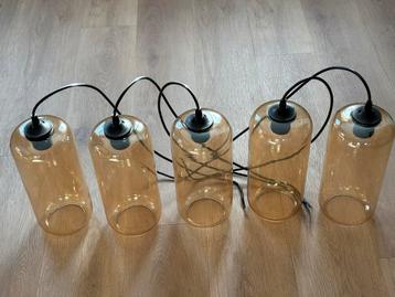 5 Glazen Hanglampen beschikbaar voor biedingen
