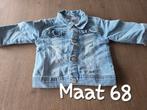 Leuk spijkerjasje maat 68, Meisje, Ophalen of Verzenden, Zo goed als nieuw, Jasje