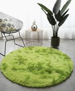 Groen Rond Hoogpolig Vloerkleed / Kleed Tapijt Mat Vloermat, Verzenden, Nieuw, Groen, Rond