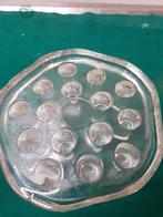 -	Glazen plateau , voor waxine lichtjes of vaas, Huis en Inrichting, Woonaccessoires | Vazen, Ophalen of Verzenden, 'T Olde Gre-j