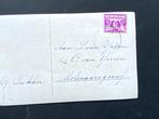Oude ansicht van een kind en teckel  in auto jaren 20, Ophalen of Verzenden, 1920 tot 1940, Gelopen, Kinderen
