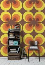 Retro Seventies Stijl vlies behang, Huis en Inrichting, Ophalen, 25 tot 50 m², Bruin, Retro Seventies