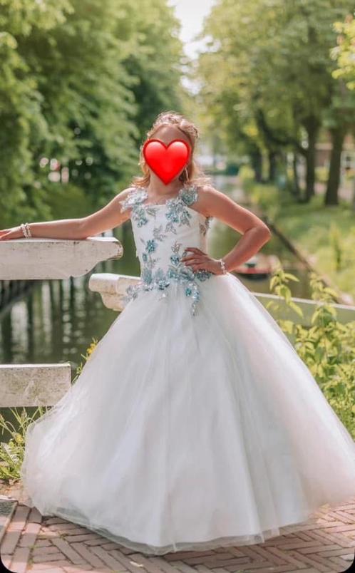Communie jurk Butterfly maat 140/146, Kleding | Dames, Trouwkleding en Trouwaccessoires, Zo goed als nieuw, Trouwjurk, Ophalen