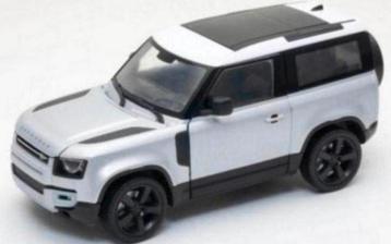 Welly Land Rover Defender 90 model 2020 1:24 zilver nieuw 