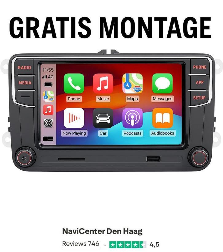 Carplay Volkswagen RCD330 RCD360 rns510 rns310 pasvorm, Auto diversen, Autoradio's, Nieuw, Ophalen of Verzenden