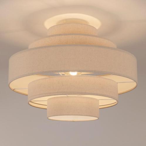 plafondlamp 52cm beige tafel bed hoekbank bank keuken lamp, Huis en Inrichting, Lampen | Hanglampen, Nieuw, Stof, Ophalen of Verzenden