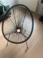 Zwarte Acapulco Stoel, Huis en Inrichting, Stoelen, Gebruikt, Zwart, Ophalen of Verzenden, Metaal