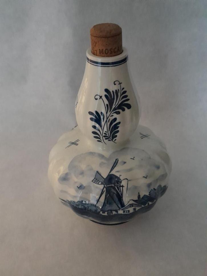 Delftsblauwe likeurfles met speeldoosje sinterklaas melodie, Antiek en Kunst, Curiosa en Brocante, Ophalen of Verzenden