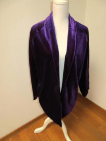 X57 BE FUN nieuw jasje velvet fluweel paars L 42/44	 beschikbaar voor biedingen