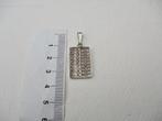 Zilveren filigrain hanger rechthoek model echt zilver, Verzenden, Zo goed als nieuw, Zilver, Zilver