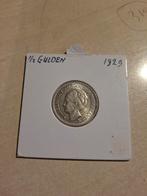 Zilveren 1/2 Gulden Wilhelmina 1929 - Zeer Fraai, Ophalen of Verzenden, Losse munt, Zilver