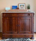 Antieke commode / dressoir marmer blad, Ophalen, 50 tot 70 cm, 100 cm of meer, 90 tot 105 cm