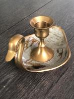 Vintage messing kandelaar zwaan, Antiek en Kunst, Ophalen of Verzenden, Koper of Brons