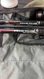 Te koop 2 stuks  10 ft karperstok met shimano molen 5010xt-7, Watersport en Boten, Ophalen of Verzenden, Zo goed als nieuw, Molen