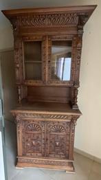 Antieke houten kast met glas, Antiek en Kunst, Antiek | Meubels | Kasten, Ophalen