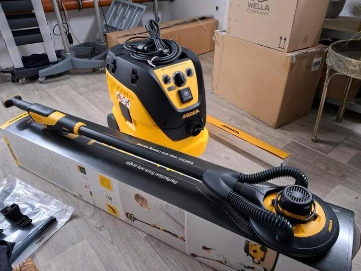 Te Huur Mirka schuur set!., Doe-het-zelf en Verbouw, Gereedschap | Schuurmachines, Zo goed als nieuw, Excentrische schuurmachine