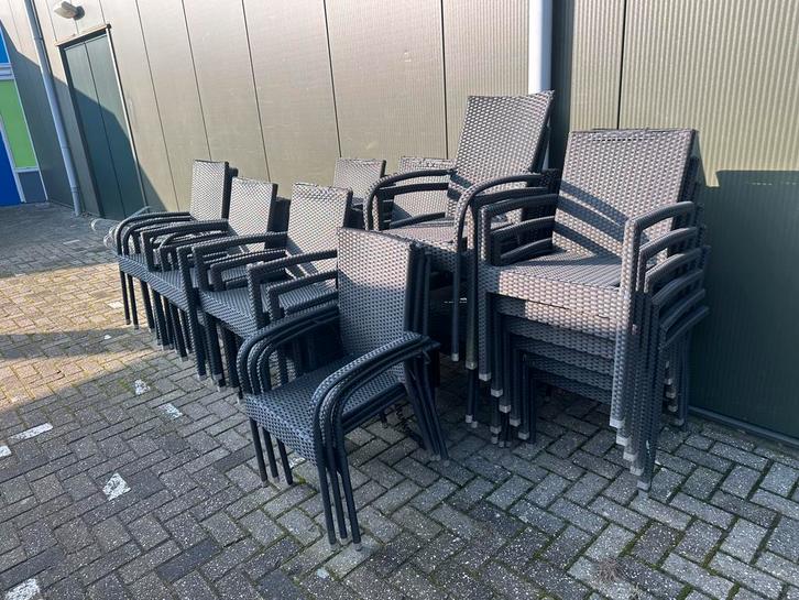 Partij Polyrotan Tuinstoelen *lichte schade *Alles voor €100, Tuin en Terras, Tuinstoelen, Gebruikt, Rotan, Stapelbaar, Ophalen of Verzenden