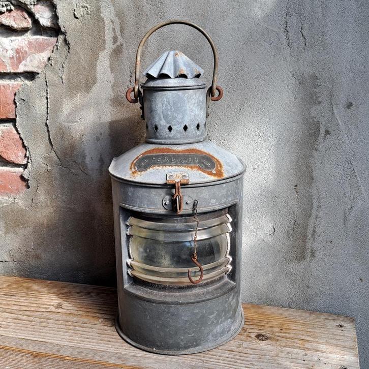 Oude zinken scheepslamp Heklicht lamp windlicht *Etage3*, Huis en Inrichting, Woonaccessoires | Overige, Gebruikt, Ophalen of Verzenden