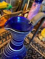 Glass kobaltblauwe vaas. Uniek, Ophalen of Verzenden
