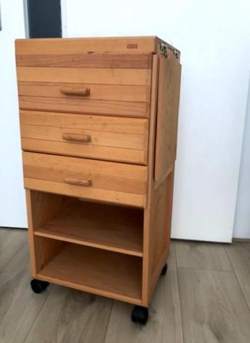 Lefranc Bourgeois: Houten atelierkast, opbergkast, hobbykast beschikbaar voor biedingen