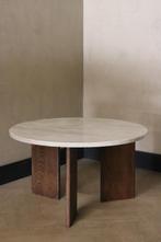 Marmeren salontafels - massief eiken poten (diverse maten, 50 tot 100 cm, Rond, Nieuw, 50 tot 100 cm