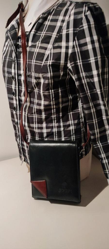 K325  JOOP! zwart PU lederen schoudertas zeer fraai, Sieraden, Tassen en Uiterlijk, Tassen | Damestassen, Zo goed als nieuw, Schoudertasje
