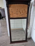 Antieke spiegel met print, Antiek en Kunst, Ophalen, Rechthoekig, 50 tot 100 cm, 100 tot 150 cm