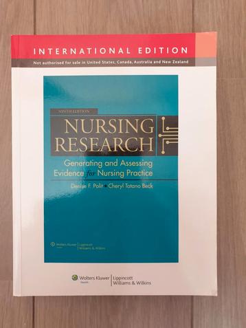 Boek nursing research - polit beck

 beschikbaar voor biedingen