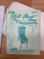 Bally schema's Wall Street Bingo, Ophalen of Verzenden, Gebruikt, Onderdeel of Defecte kast, Bally