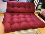 Pallet kussens bordeaux rood 125 cm breed, Tuin en Terras, Tuinmeubel-accessoires, Ophalen, Gebruikt